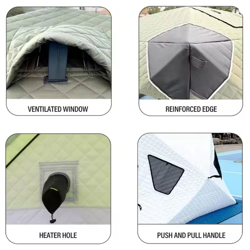 Outdoor Winter Fishing Ice Fishing Tent Camping Gear Warmth-Enhanced Windproof for Cold Weather Fishing Adventures