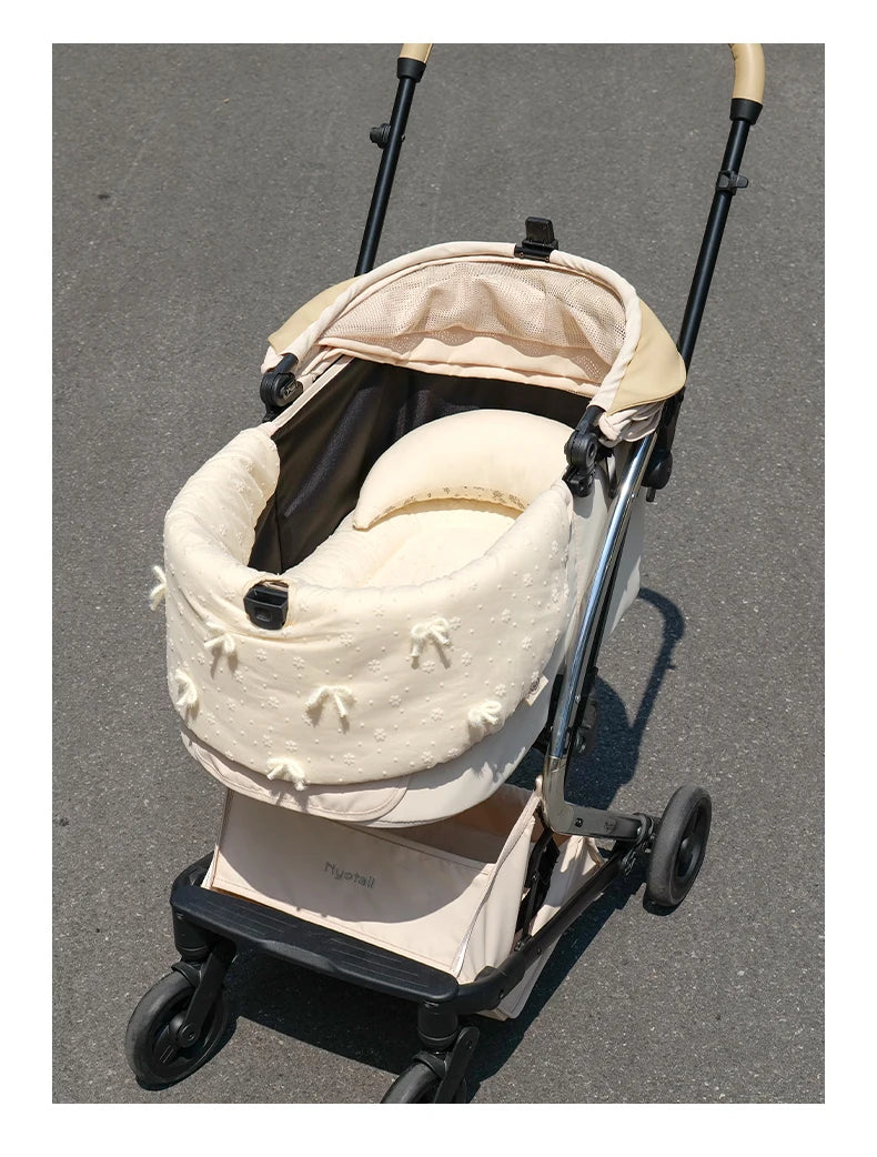 Chic Cushion Pad For Pet Stroller,Dog Stroller Cover With Mesh Breathable Design,Bring Your Puppy Big Comfort in Stroller