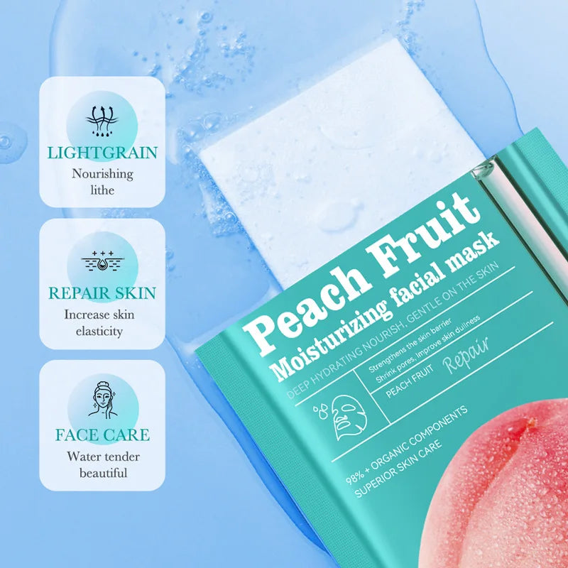 10pcs SADOER Fruit Floral Fragrance Face Mask Moisturizing Anti Wrinkle Hydrating Chamomile Facial Masks Skin Care
