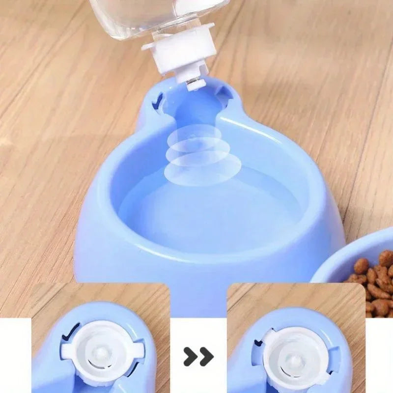 I YAN New Cat Pet Automatic Feeder and Water Dispenser with mushroom design, large capacity food container and pet water storage bowl