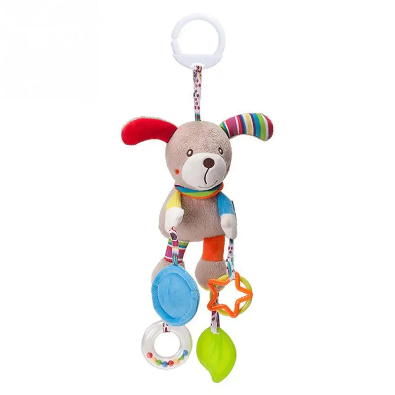 Soft plush giraffe and zebra handbells and rattles infant baby toys with handles and teethers, ideal for newborn development.
