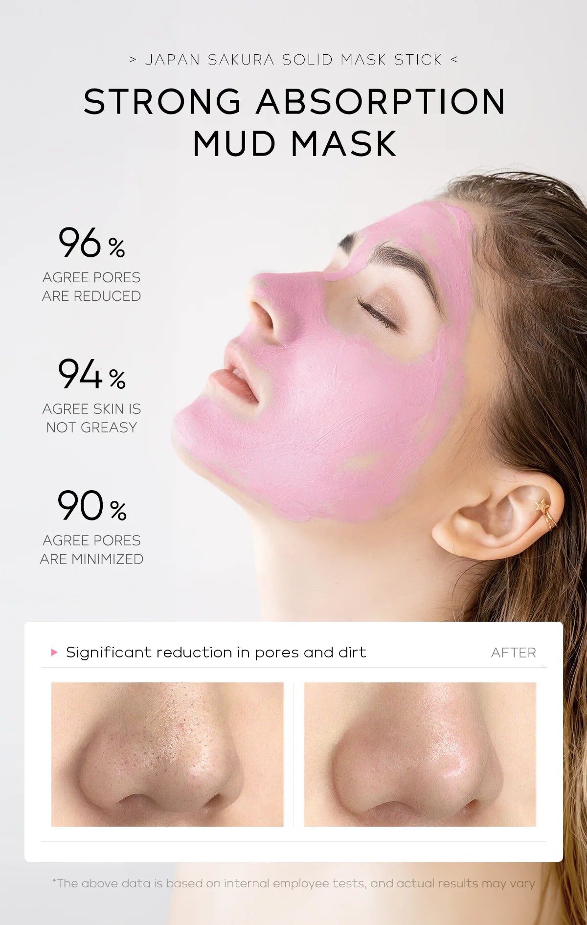 Sakura Cleansing Face Mask Stick 40g– Pore Cleaner, Blackhead Removal, Oil Control, and Skin Moisturizer