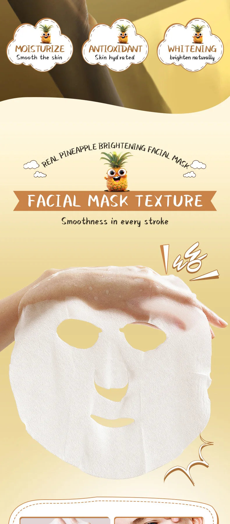 8pcs SADOER Fresh Fruits Face Mask Anti Wrinkle skincare Moisturizing Brightening Firming Hydrating Facial Masks Skin Care