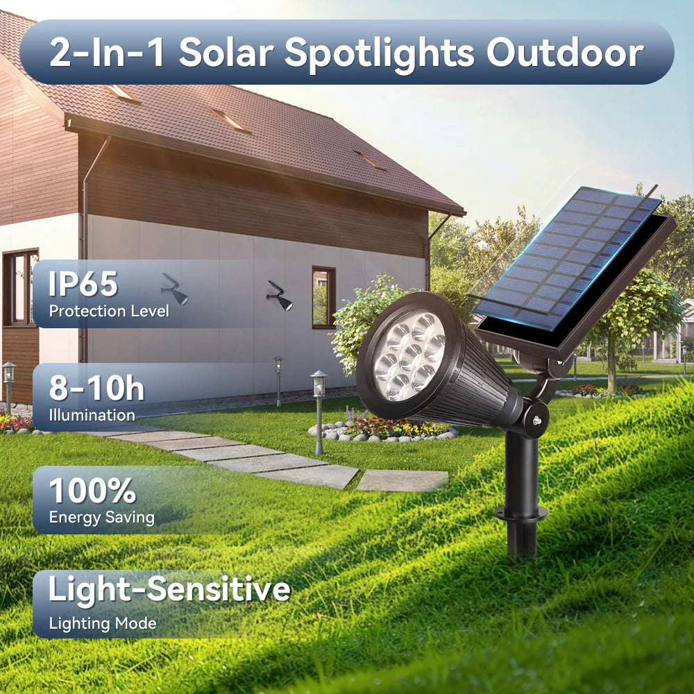 Outdoor Solar Lights Home Garden Patio Walkway Lawn Waterproof Led Solar Lamp Spotlight Decorations Energy Yard Lantern Lighting
