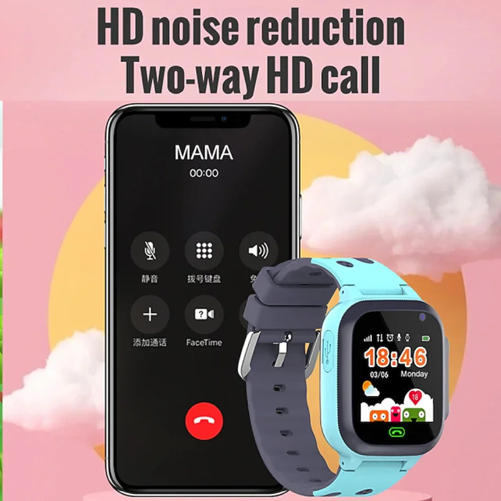 Kids Smart Watch SOS SIM Card LBS Tracker – Waterproof Phone Watch with Camera for Boys & Girls (Q19 / Z1 / A28 / Q88) - I YAN