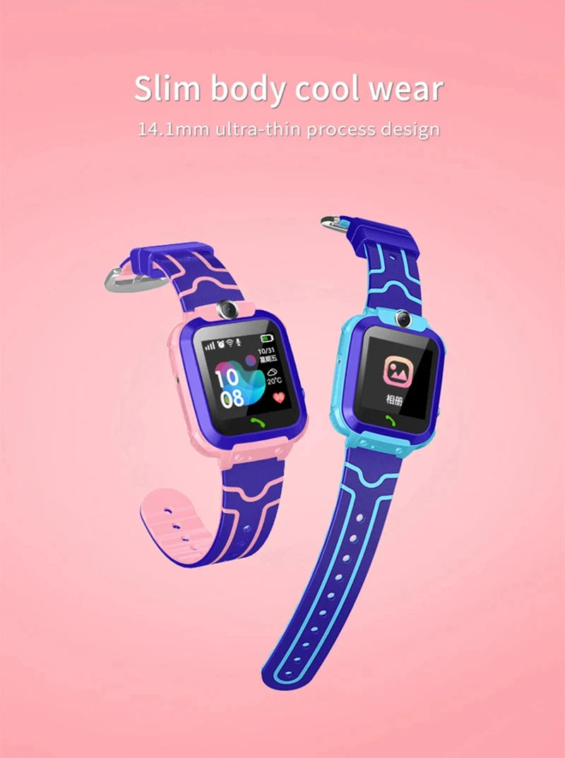 Lenovo GPS Kids Smart Watch SIM Card Call SOS – Camera Waterproof Watch for Boys & Girls Gift - I YAN