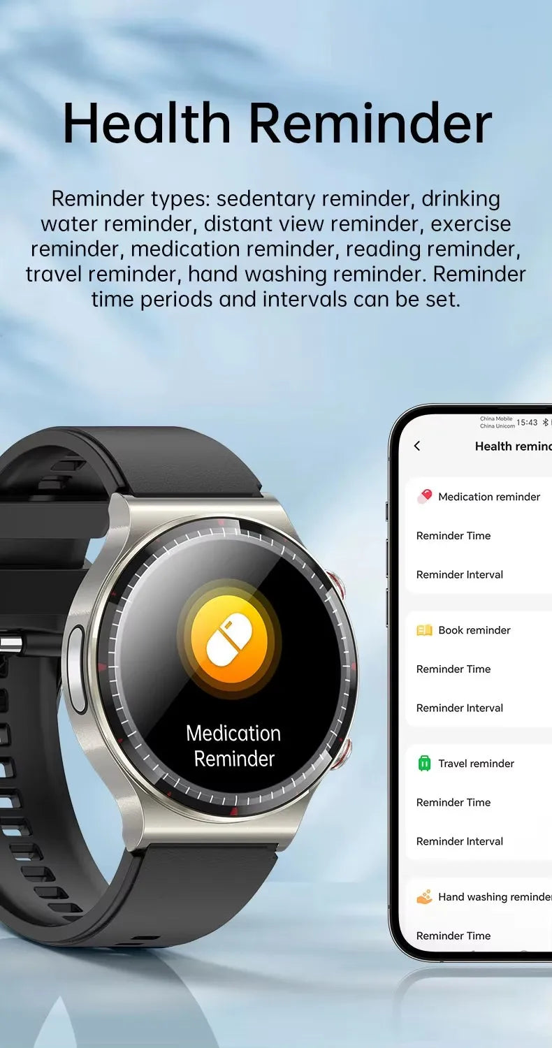 G08 Pro Men Amoled Smart WatchMedical Grade ECG Health Monitoring Heart Rate Blood Pressure Fitness Sport Smartwatch