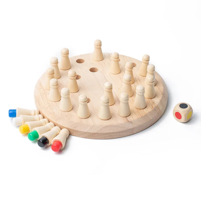 Wooden Memory Match Stick Chess Color Game Board Puzzles Montessori Educational Toy Cognitive Ability Learning Toys For Children