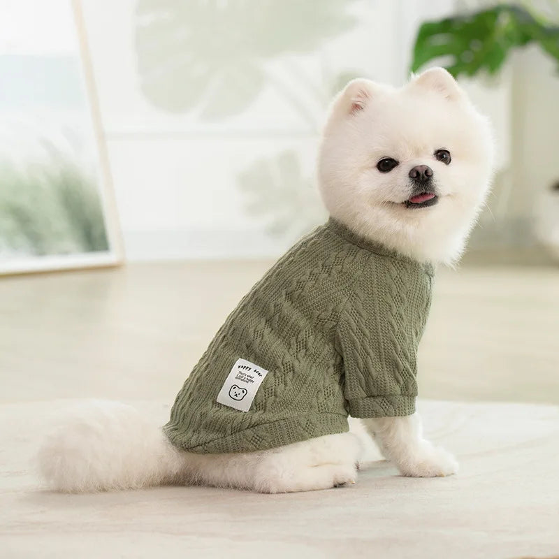 Solid Cozy Cat & Small Medium Dog Knit Sweaters - Warm Autumn Winter Pet Wear - Factory Direct Wholesale