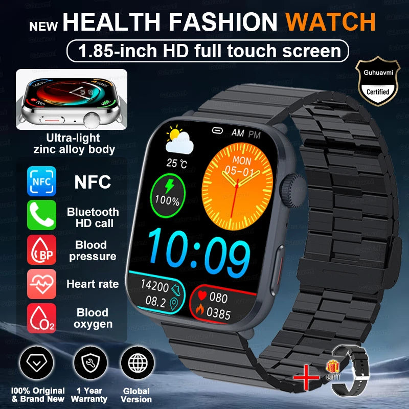 New Fashion NC SmartWatch For Men 1.85'' 240*284 AMOLED Screen Bluetooth Call Health Monitor Waterproof Sport Smartwatches Women