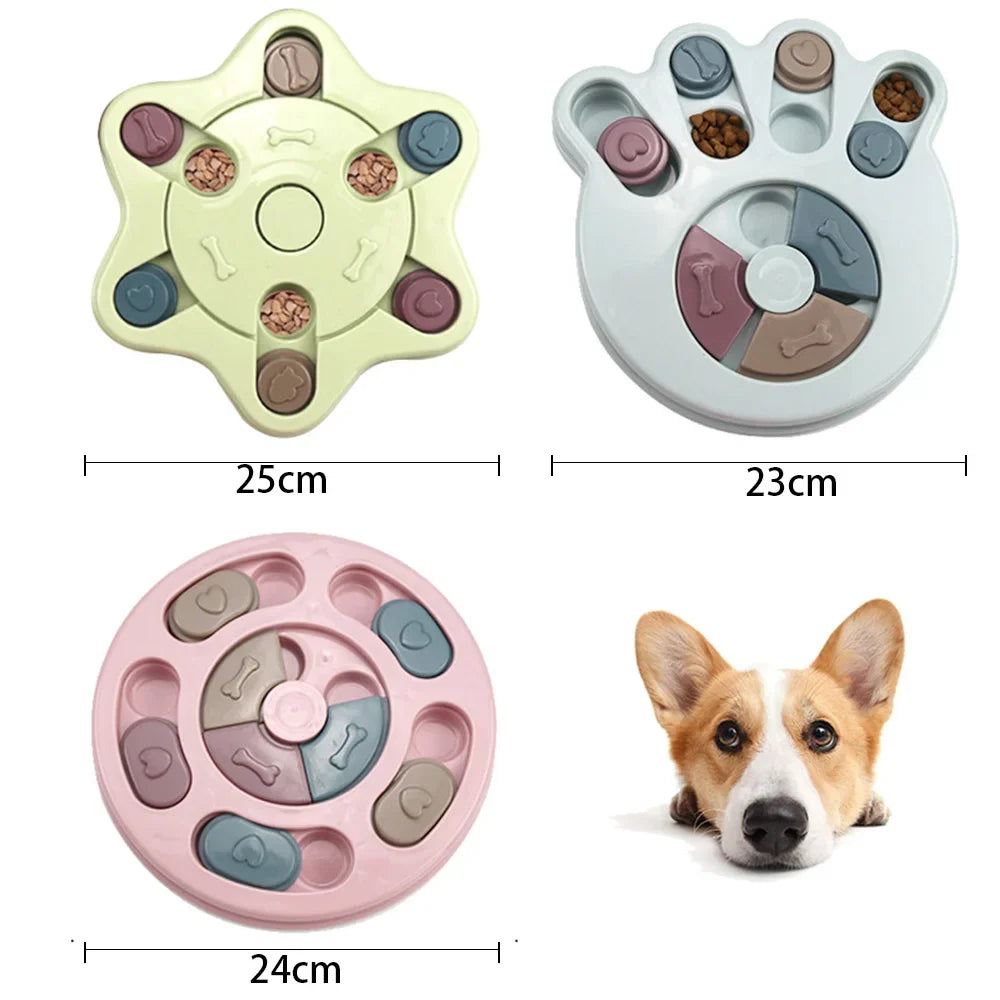 I YAN dog puzzle toy and slow feeder with non-slip base, interactive food dispenser for dogs and cats to promote slow eating and mental stimulation