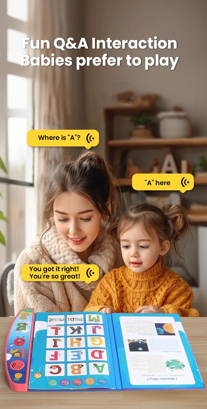Kids electronic audiobook device by I YAN featuring colorful buttons, designed for early education and learning English for toddlers.