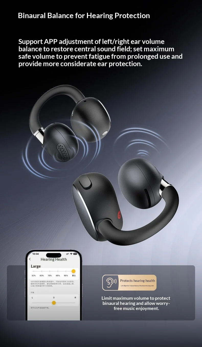 EarFun Clip 2 Open Ear Sport Bluetooth Earphones Hi-Res Sound AI Translation IP55 Waterproof Long Battery Life for Outdoor