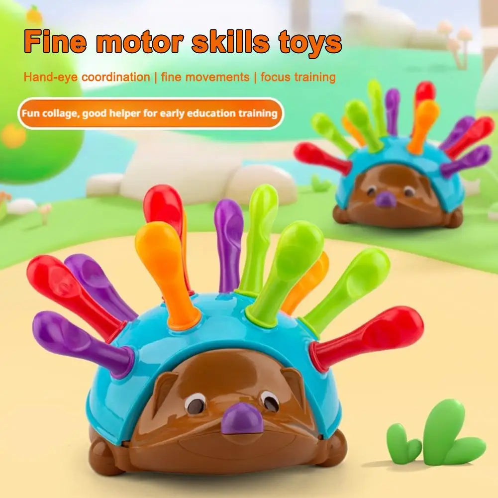 Montessori Hedgehog Insert Toy – Fine Motor Skills & Color Sorting for Toddlers - I YAN