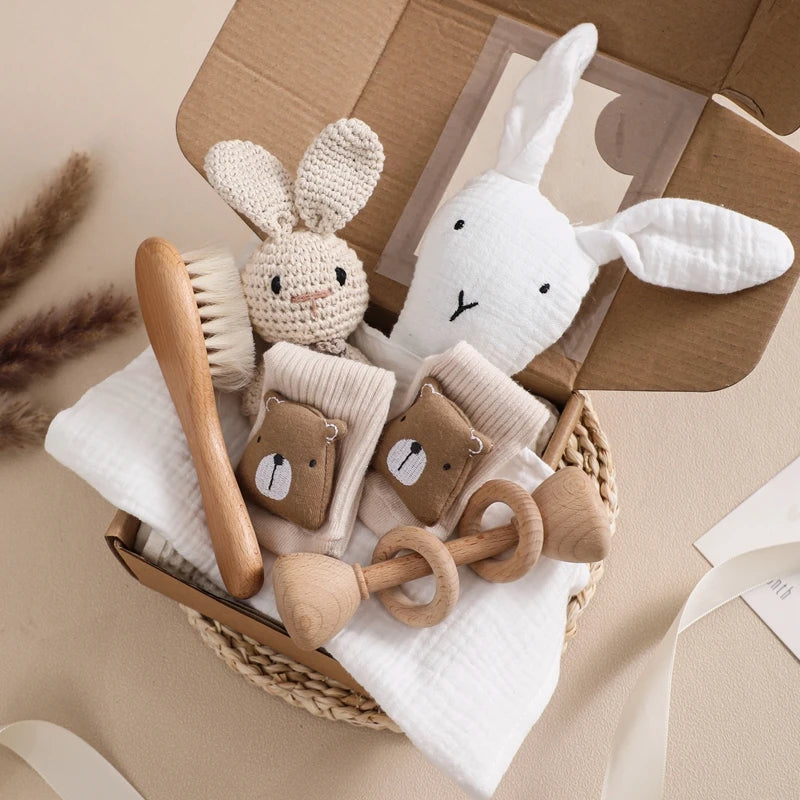 Newborn Baby Gift Box Set – 7-Piece Bath & Keepsake Collection - I YAN