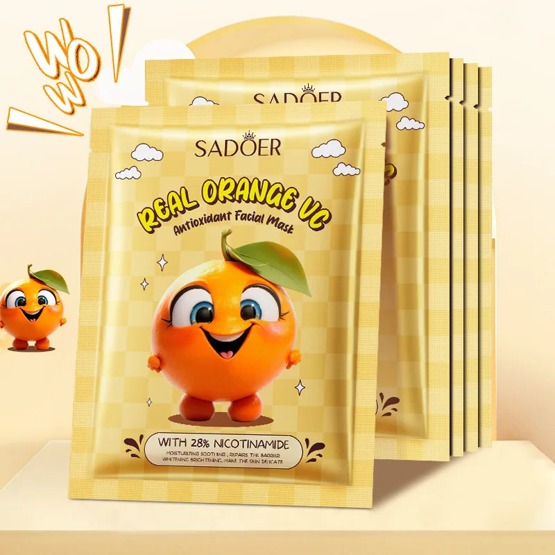 8pcs SADOER Fresh Fruits Face Mask Anti Wrinkle skincare Moisturizing Brightening Firming Hydrating Facial Masks Skin Care