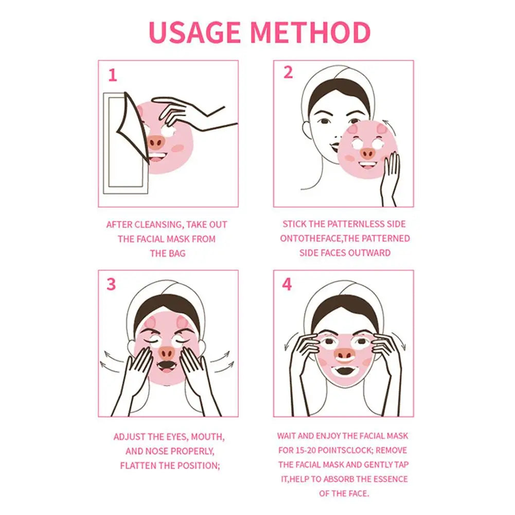 1/7pcs Cartoon Facial Mask Deep Hydrating Sheet Mask Moisturizing Tender Skin Mask Dog Panda Pig Animal Pattern Skin Care