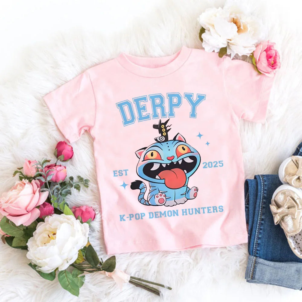 Fashion Movie Kids T-shirt KPop Demon Hunters  Funny Gift for Fans Tshirt K-Pop Demon Hunters Clothes Cool Girls Tee Top