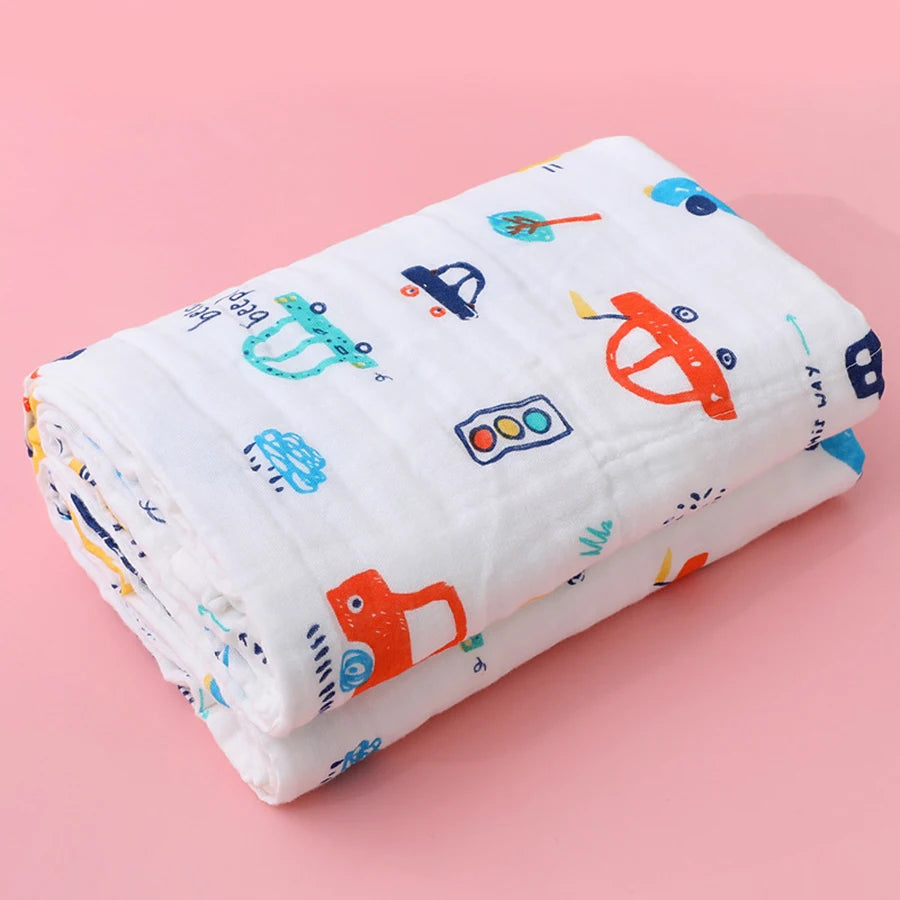 Baby Bath Towel Newborn Bathrobe 4-Layer Pure Cotton Gauze – Soft Swaddle Blanket & Washcloth for Boys & Girls - I YAN