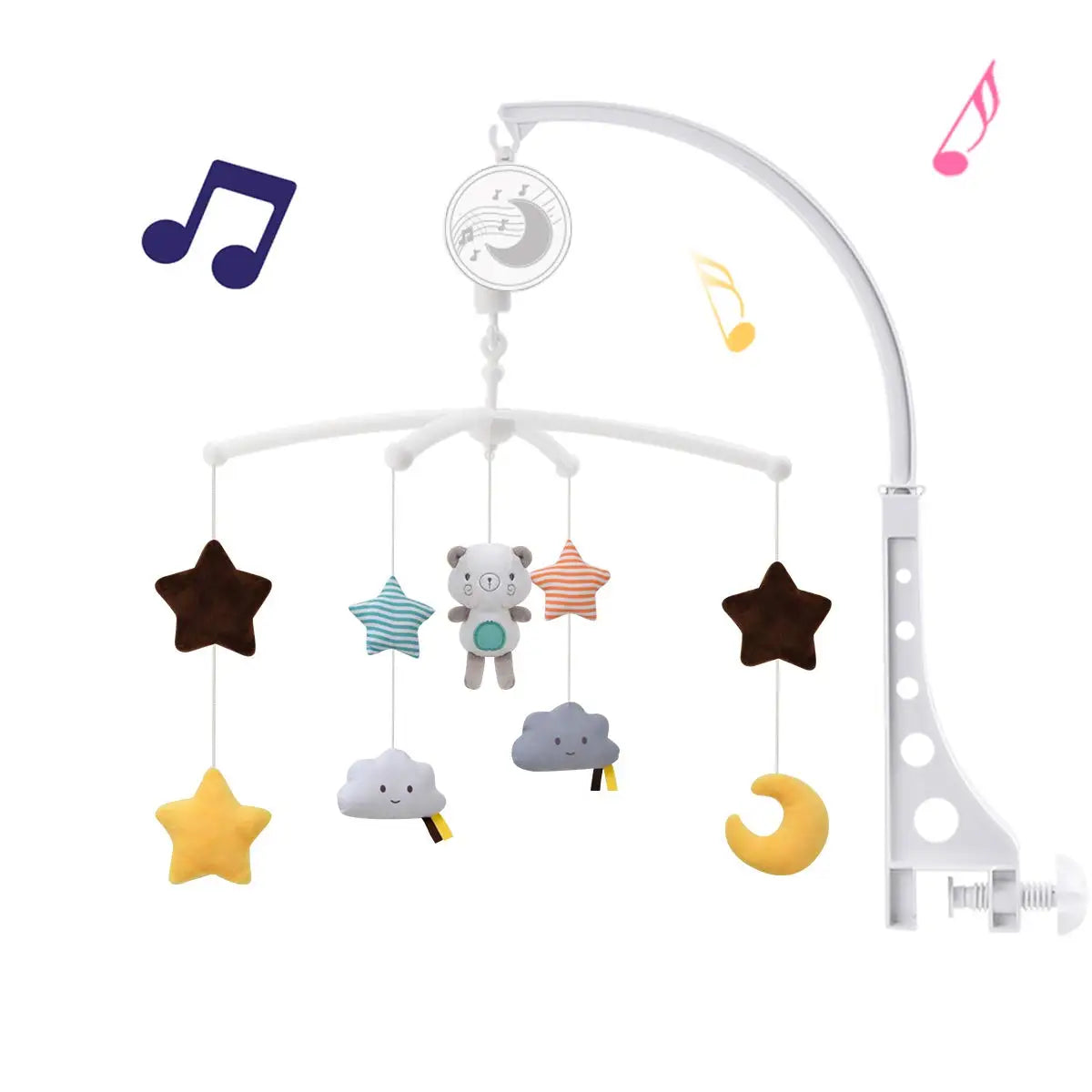 Baby Crib Mobile with Music & Rattles – Educational Toy for Newborns 0-12M - I YAN