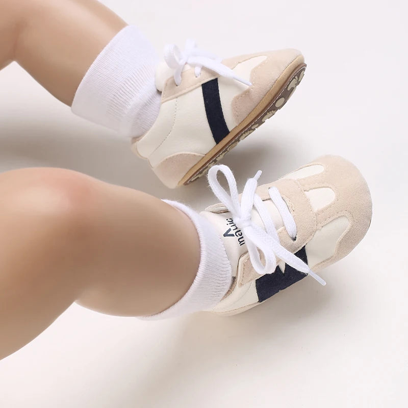 Newborn Baby Sneakers Letter Patchwork Baby Casual Shoes Anti-Slip Hundred Toddler Baby Boys Girls Shoes 0-18 Months