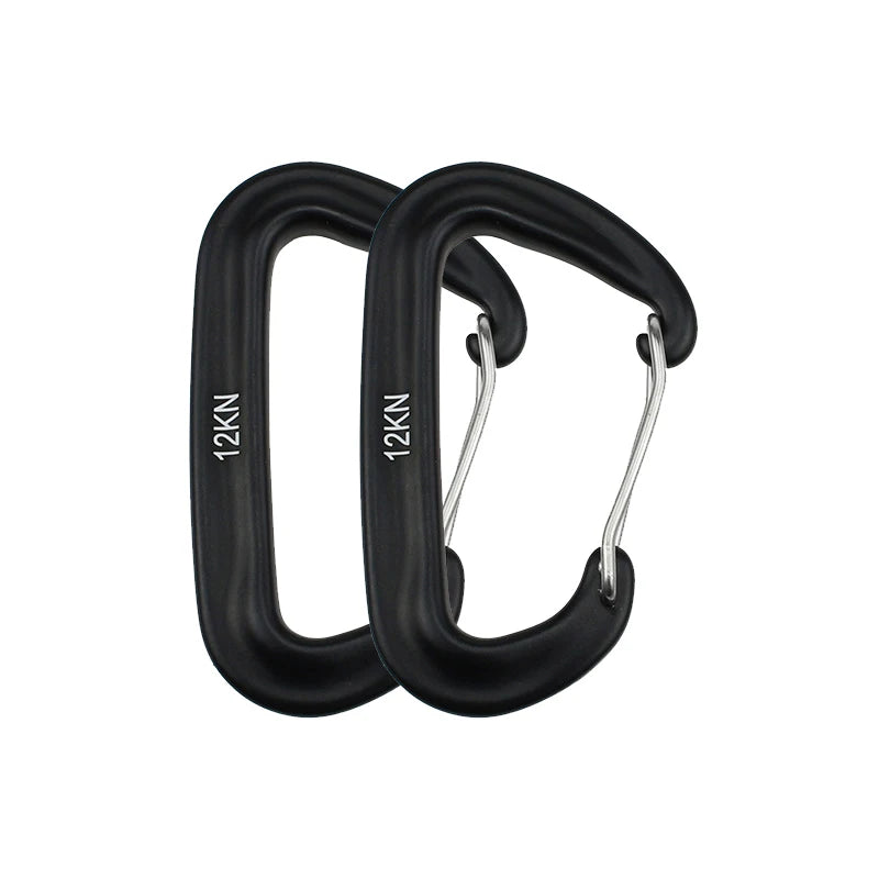 12KN Small Climbing Carabiner D-Shape Mountaineering Buckle Hook Safety Lock Outdoor Camping Hiking Key Chain