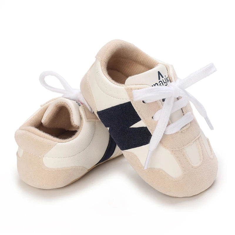 Newborn Baby Sneakers Letter Patchwork Baby Casual Shoes Anti-Slip Hundred Toddler Baby Boys Girls Shoes 0-18 Months