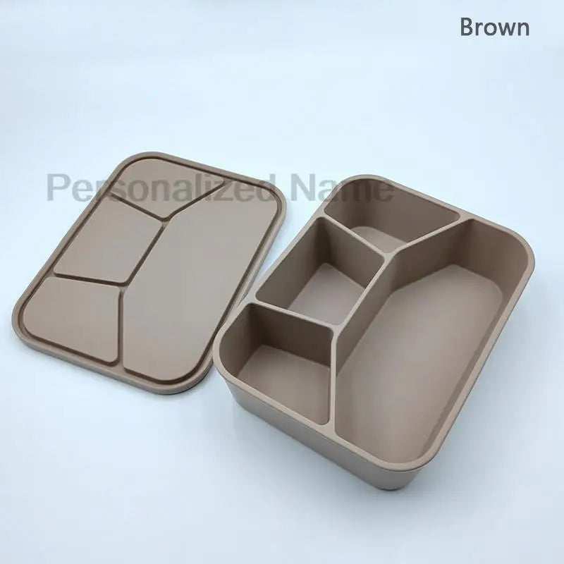 Silicone Bento Lunch Box | 4-Compartment Leakproof Food Container for Kids & Adults - I YAN