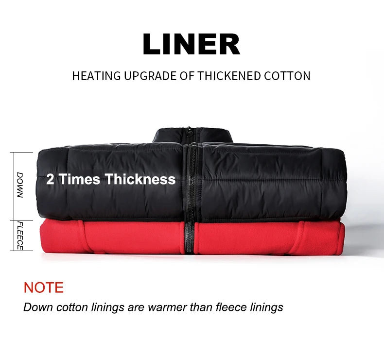 Men's 3 In 1 Thick Hiking Jacket Down Cotton Waterproof Winter Windbreaker Outdoor Warm Camping Jacket Windproof Coat