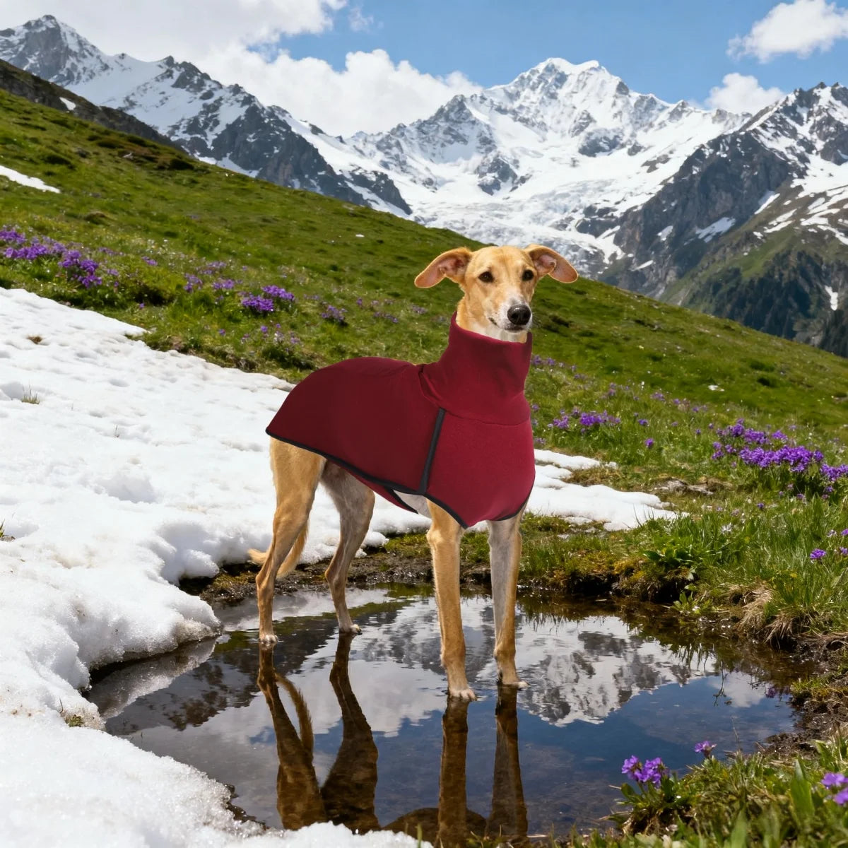 Dog Winter Coat Pajamas Onesies Turtleneck Stretch Greyhound Apparel Pet Clothes Coat Outfit for Medium, Large