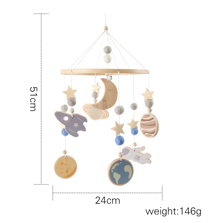 Boho Rainbow Baby Crib Mobile – Wooden Montessori Bed Bell for Newborns - I YAN