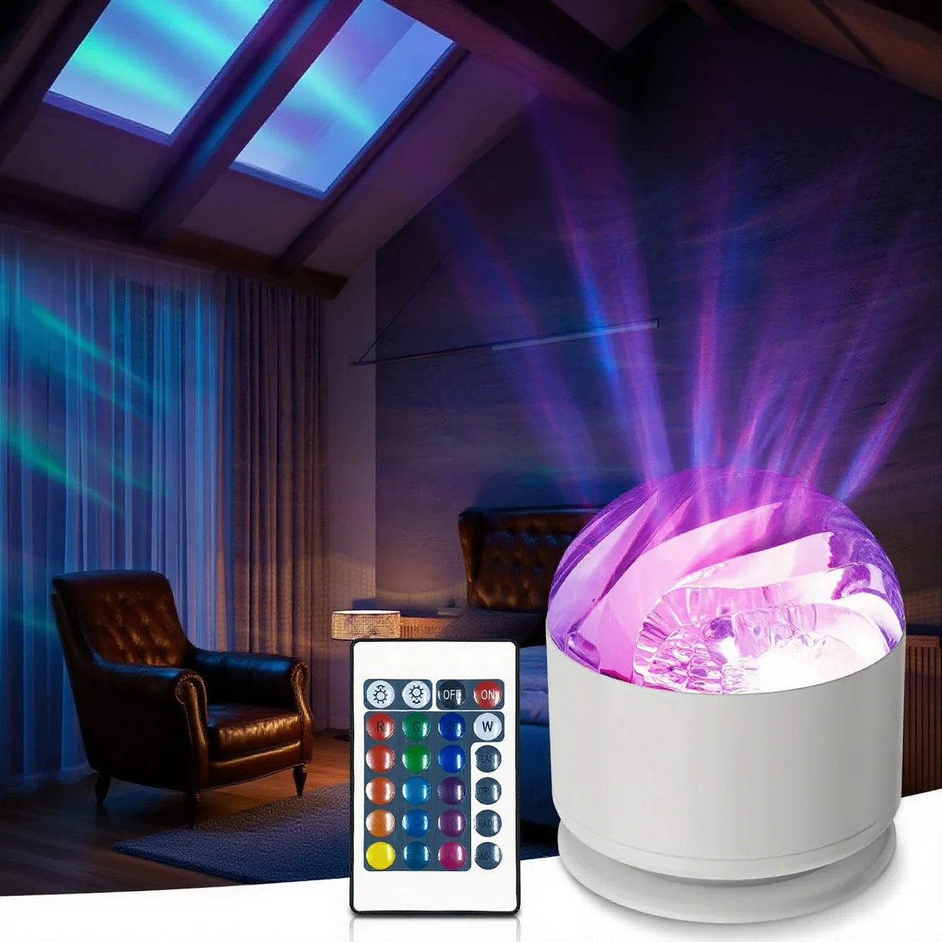 16 Colors Night Light Galaxy Starry Sky Northern Lights Projector Light USB Powered Mood Light Perfect for Home Room Party Decor