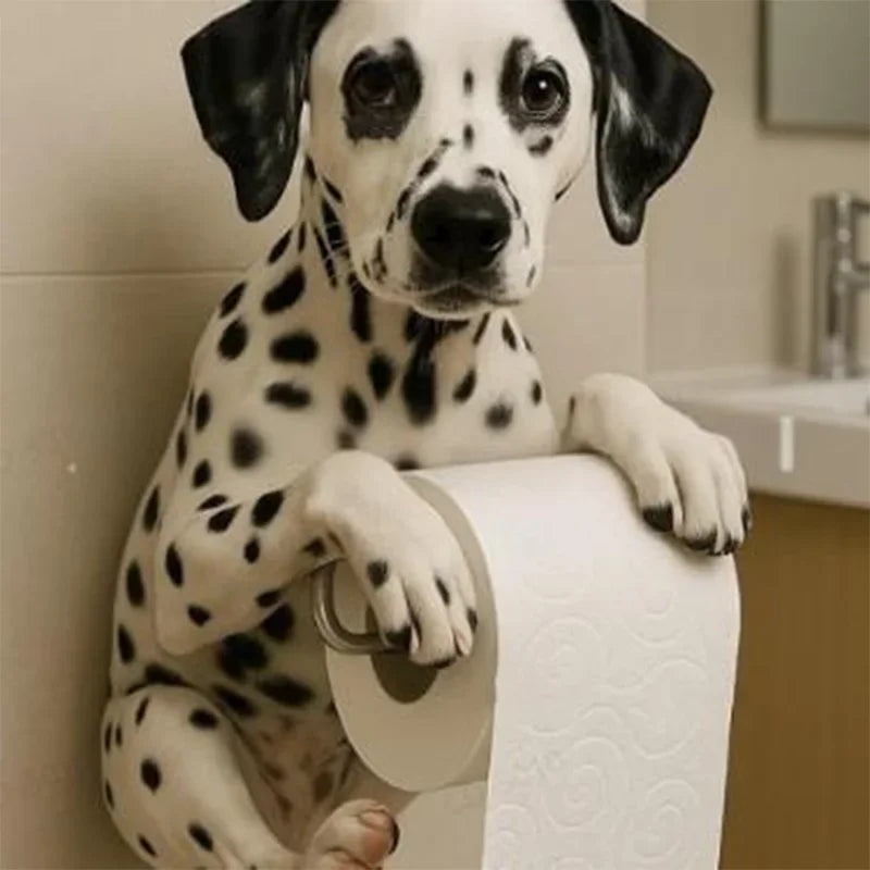 New Crafts Statues Home Decor Cute Dog Tissue Holder Toilet Paper Holder Resin Decorations Pendant