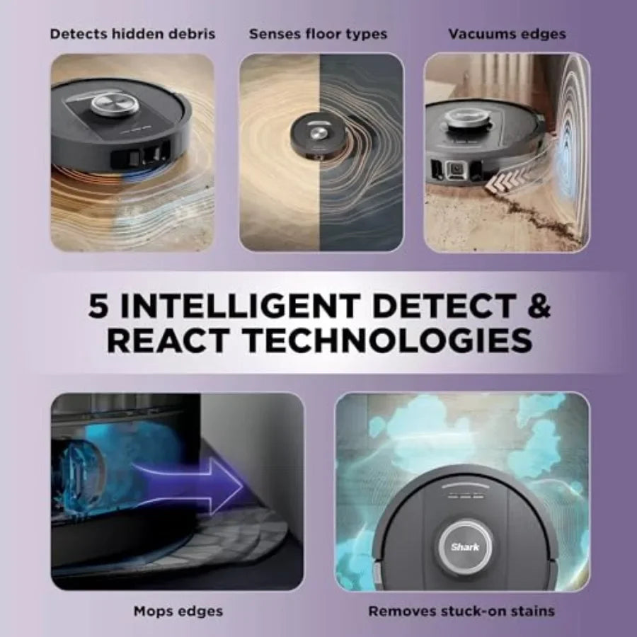 Robot vacuum and mop for hard floors, Gaia Grey, PowerDetect 2-in-1 with NeverTouch Base, certified refurbished