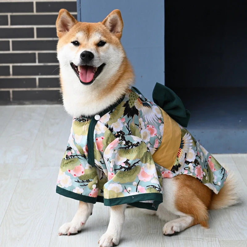 Festival Formal Pet Dog National Costume for Small Medium Dogs Japanese Style Puppy Cat Clothes French Bulldog Shiba Inu Kimono