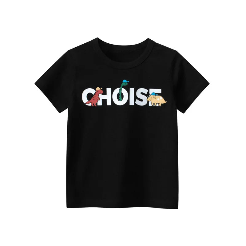 Children's short sleeve cotton T-shirt by I YAN, Korean version, featuring summer cartoon design for boys aged 2-9 years.