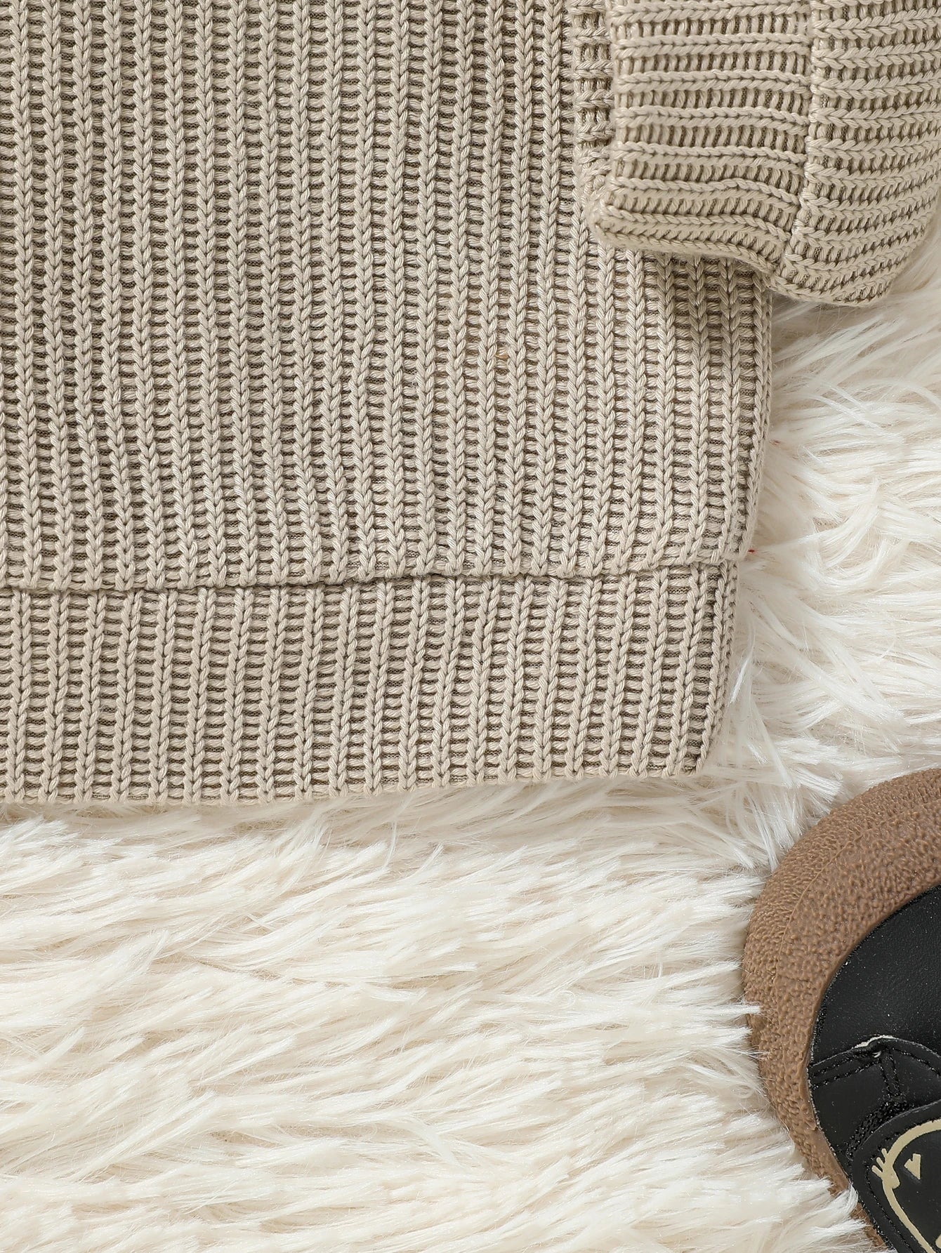 2024 New Style Baby Boys Autumn/Winter Solid Long Sleeve Casual Daily Sweater For 3M-3Y Clothes