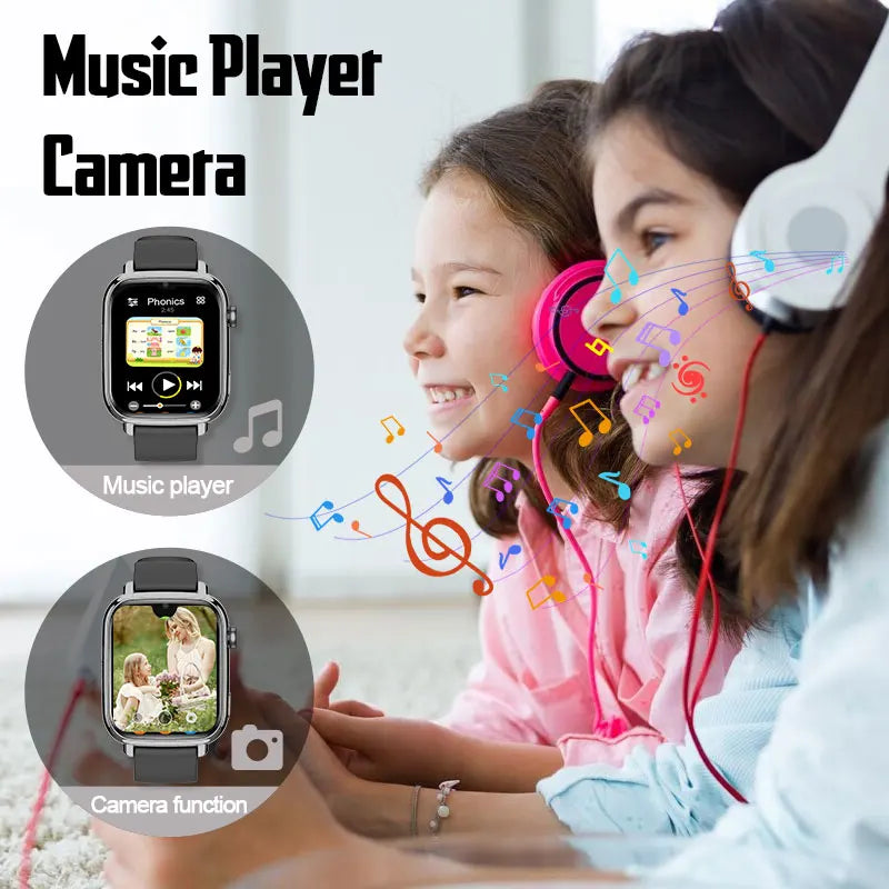 I YAN Wonlex KT34 kids smartwatch with GPS tracker, 4G WiFi, video call, and WhatsApp interface, showing the device's screen and design.
