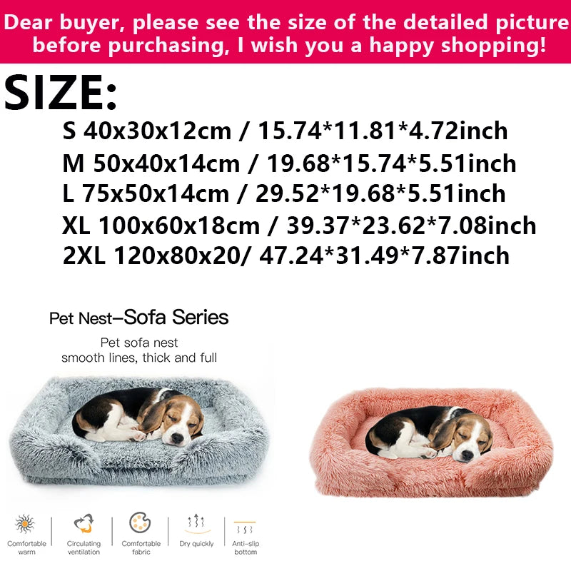 I YAN orthopedic dog bed for large dogs with thick egg sponge, plush cover, and easy-to-wash removable cover, durable pet furniture.
