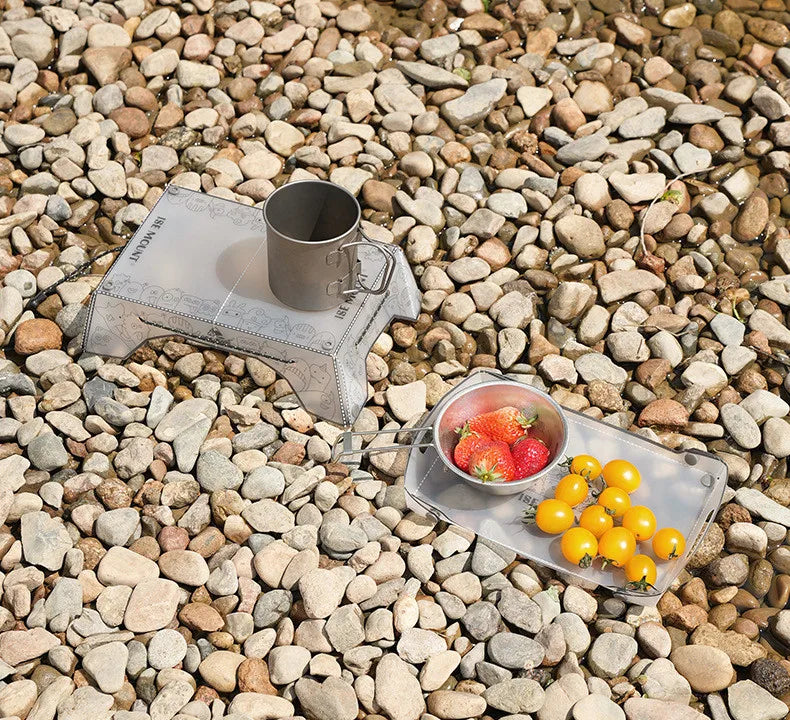 Folding mini Table Small Ultralight Folding PP Camp Table & Tray 97 g | Food-Grade Portable for Camping, Hiking Equipment