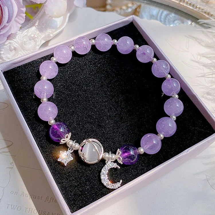 New Simple Beads Crystal Bracelet For Women Girls Korean ins Flower Fox Feather Tassel Bracelets Best Friend Jewelry Gifts