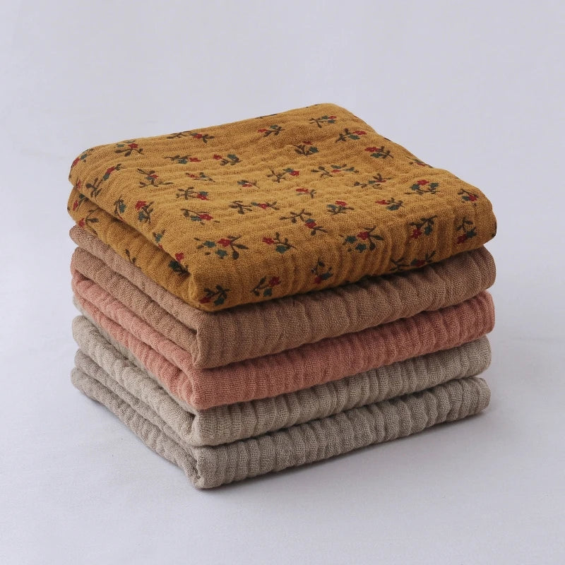 Set of 5 cotton baby face towels and burp cloths with soft absorbent gauze, ideal for feeding, wiping, and gentle skin care.
