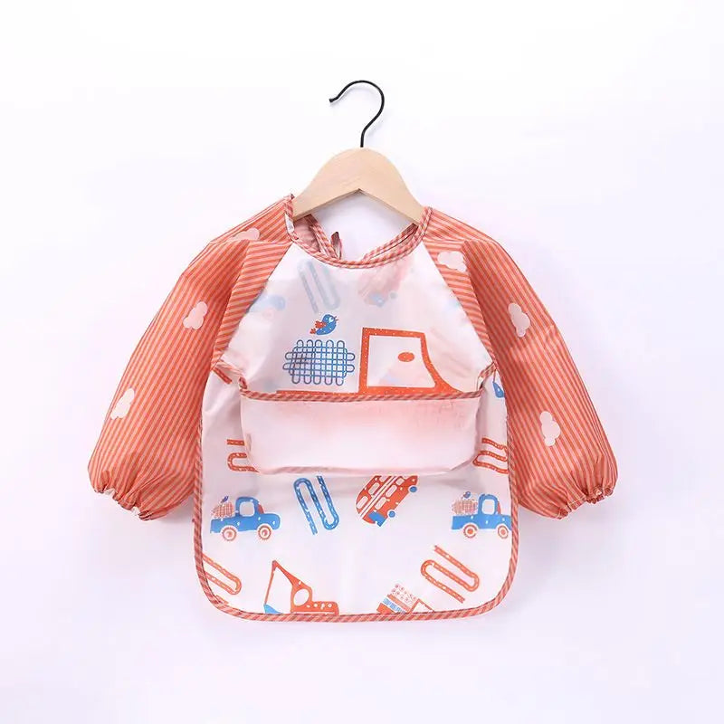 Waterproof Full Sleeve Baby Bibs Children Apron Long Sleeve Feeding Smock Kids Eating Breastplate Infant Scarf Clothing