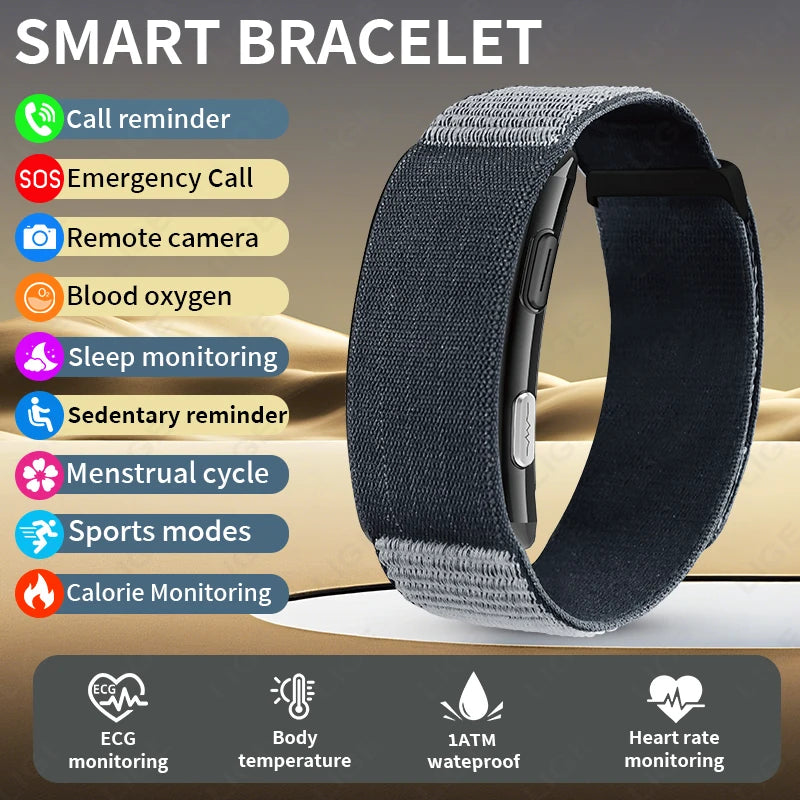 LIGE ECG+PPG Smart Bracelet Men Women Uric Acid Body Fat Body Temperature BP Five Organ Health Smartwatch Sports Fitness Band