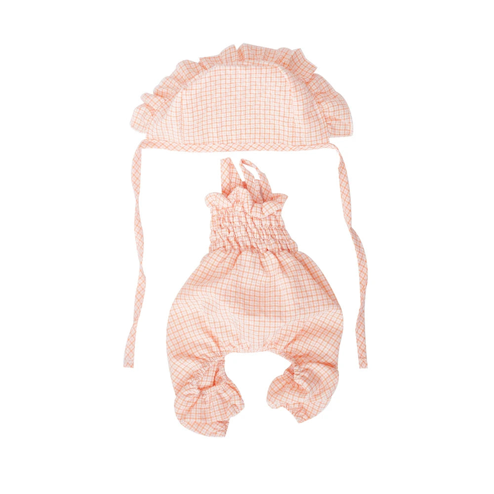 Dog Pajamas with Feet Adorable Plaid Pjs for Small Dogs Cute Cats Girls Overalls Shirts Bib Pants with Cap Pet Puppy  Clothes