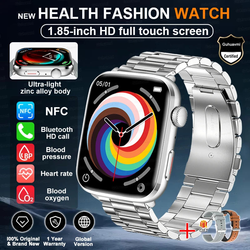 New Fashion NC SmartWatch For Men 1.85'' 240*284 AMOLED Screen Bluetooth Call Health Monitor Waterproof Sport Smartwatches Women
