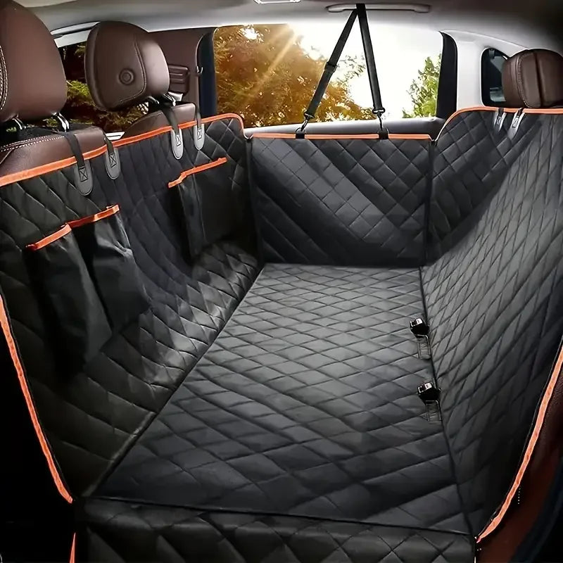 I YAN waterproof dog car seat cover in hammock style with soft, durable fabric, scratch-proof and nonslip for car and truck back seats.