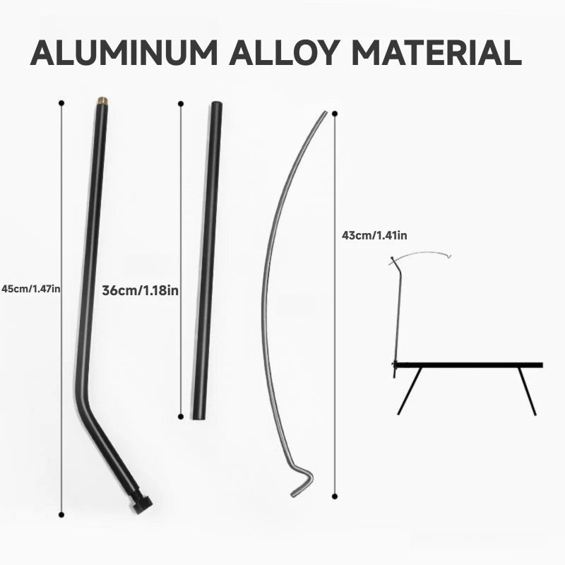 WESTTUNE Outdoor Lamp Stand Hook 360° Full space adjustment Lamp Pole Stand Portable Folding Camping Lantern Stands for Picnic