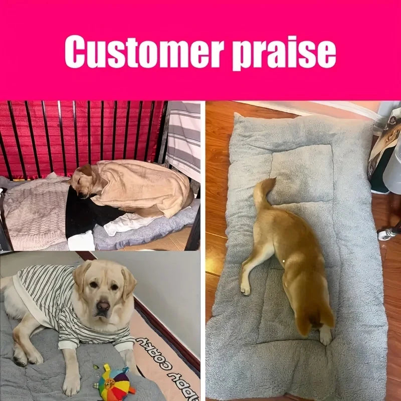 Ultra-soft oversized plush dog and cat bed by I YAN, rectangle pet mat designed for all sizes, cozy and comfortable for pets.