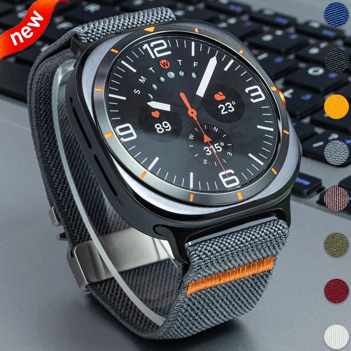 Parachute Strap For Samsung Galaxy Watch 8 40mm 44mm stretch Nylon correa pulseira Bracelet for Galaxy Watch 8 classic Band 46mm